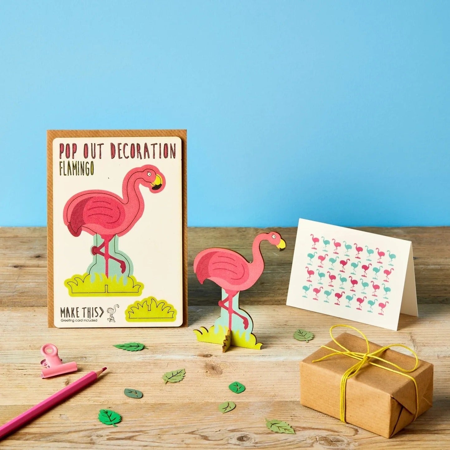 Pop Out Flamingo Greeting Card