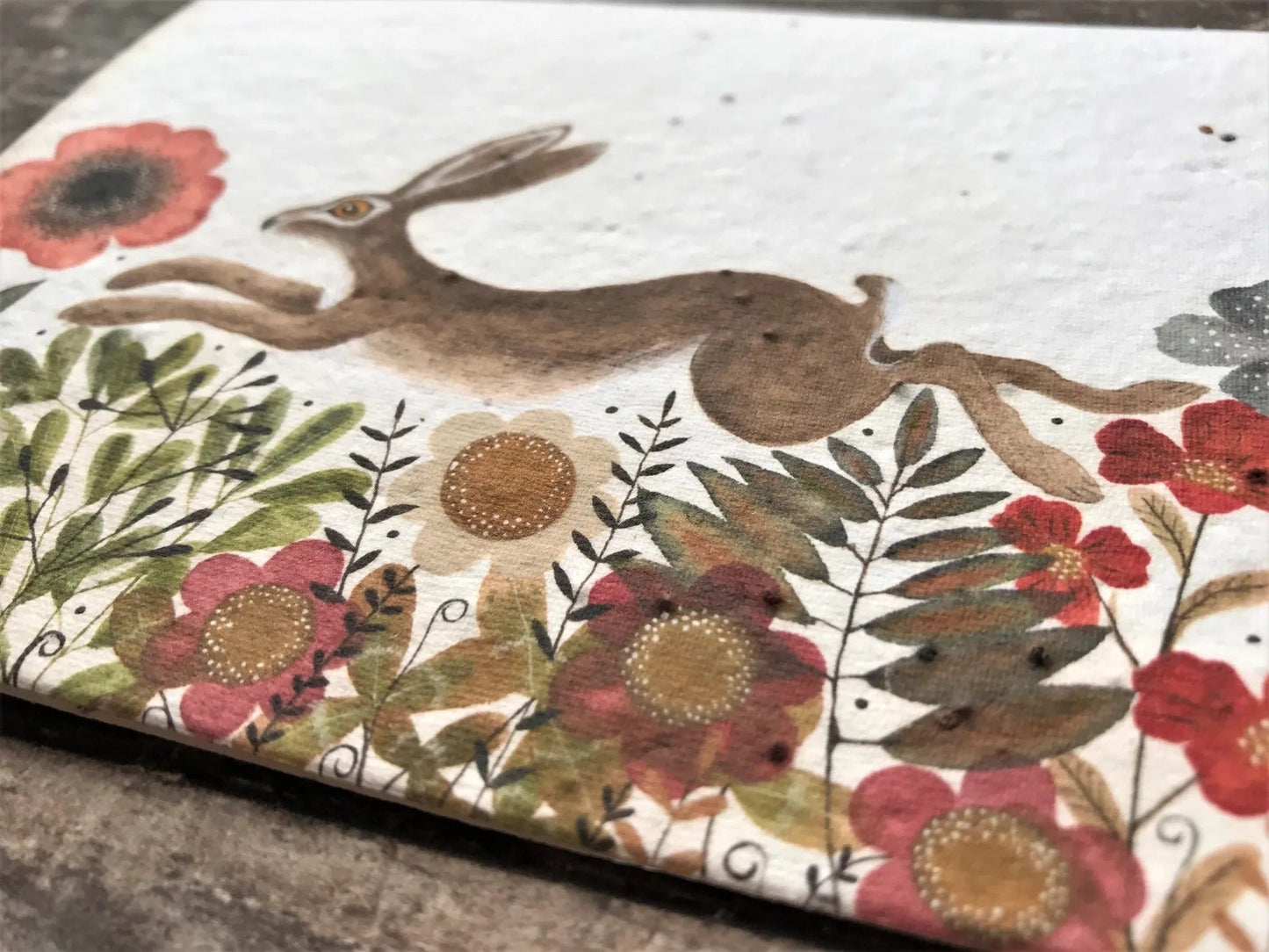 Plantable Seed Paper Birthday Card - Rabbit, Blank Inside