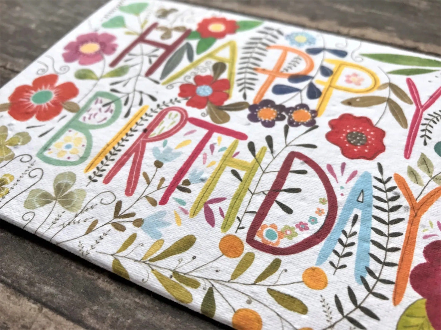 Plantable Seed Paper Birthday Card, Blank Inside