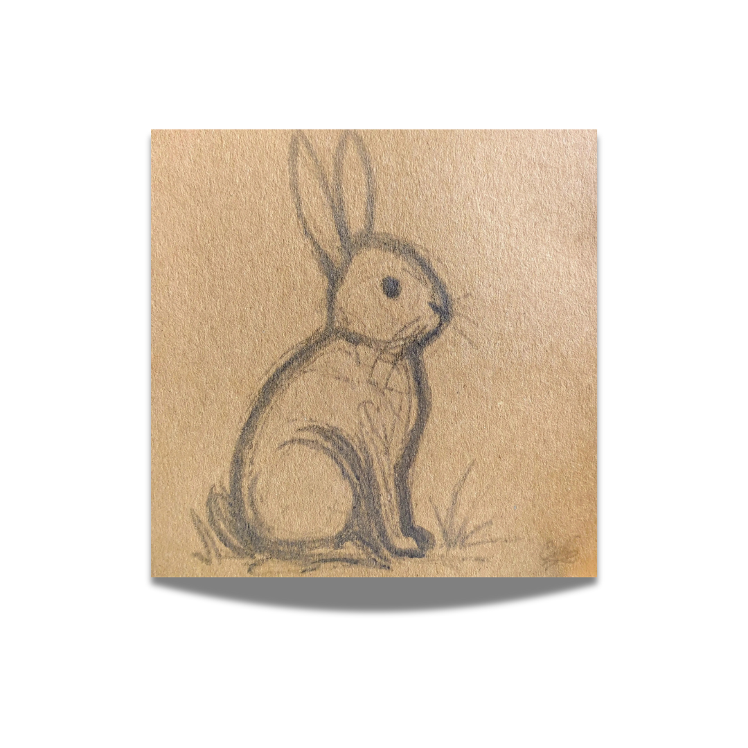 Pencil Drawn Easter Bunny Card