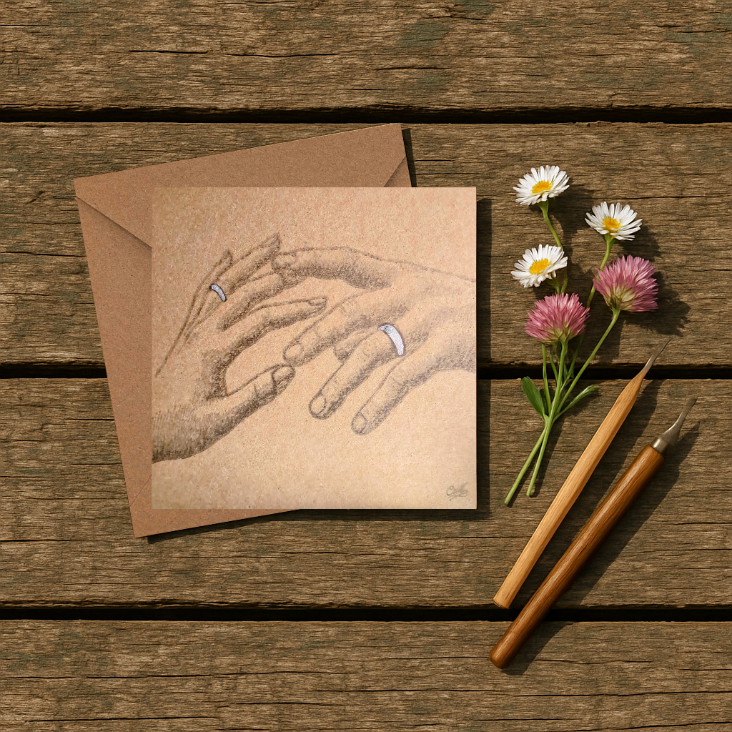 Pencil Drawn Lines of Connection Card