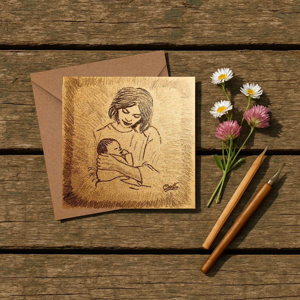 Pencil Illustrated Newborn Card