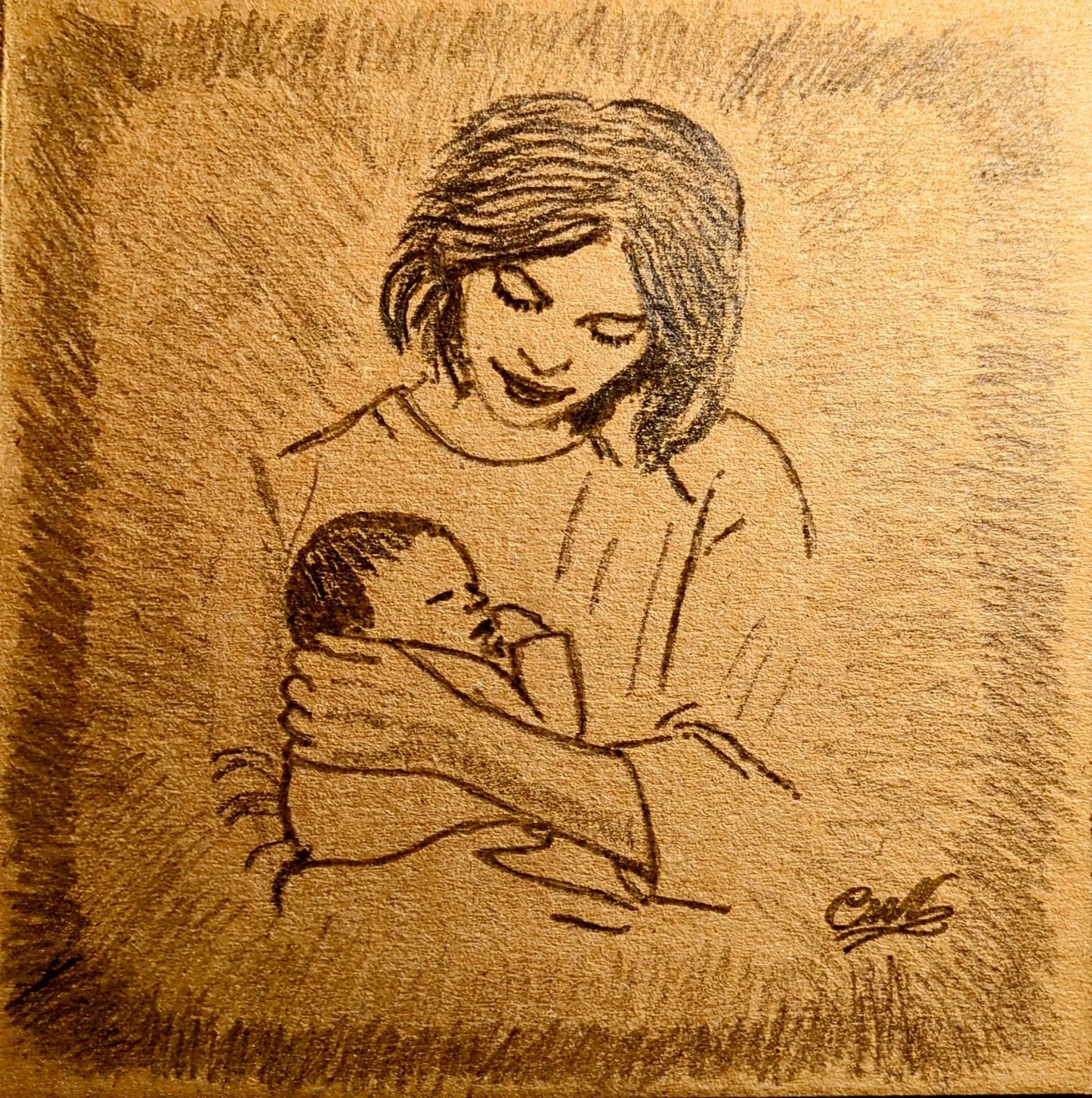 Pencil Illustrated Newborn Card