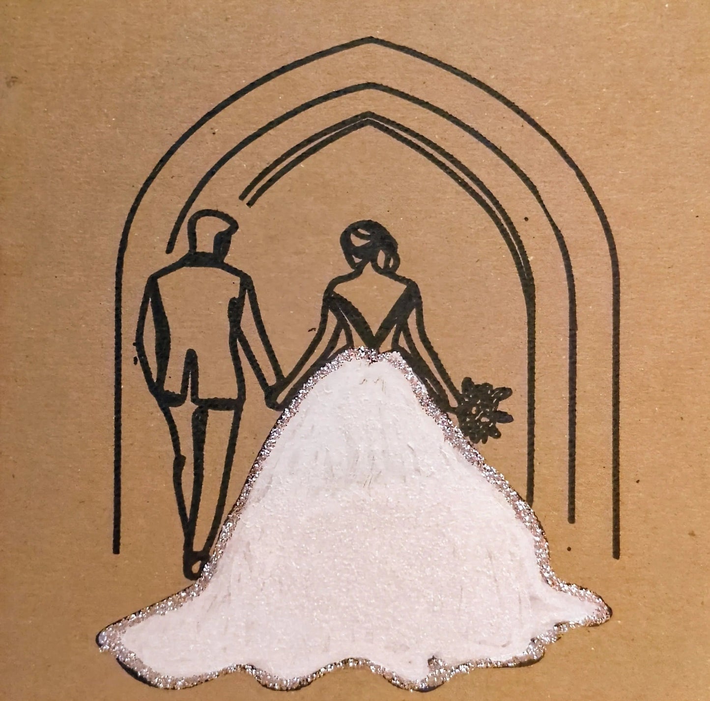 Fineliner Drawn - Bride and Groom Greeting Card