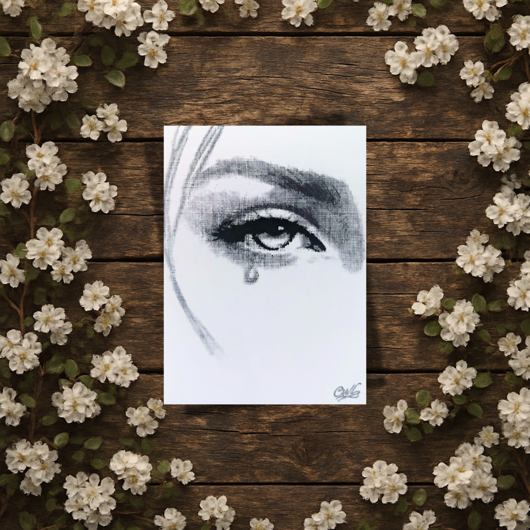 Pencil Drawn - Tear of Reflection Greeting Card