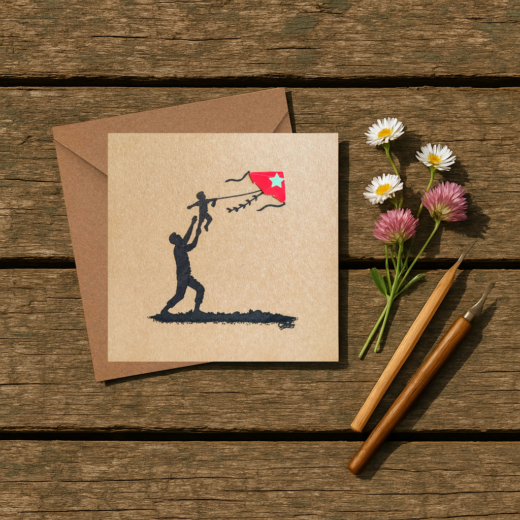 Fineliner Illustrated - Who's Flying Whom Kite Card