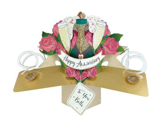 Anniversary Champagne - Pop-Up Greeting Card