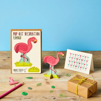 Pop Out Flamingo Greeting Card
