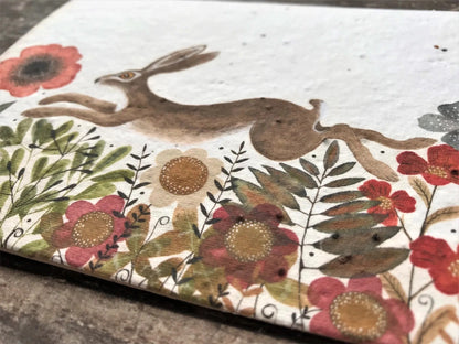 Plantable Seed Paper Birthday Card - Rabbit, Blank Inside