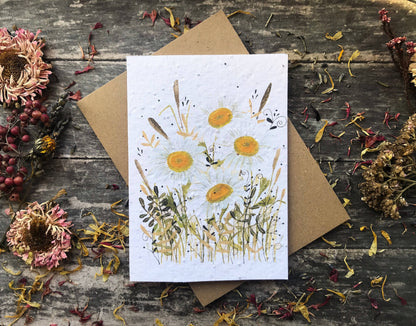 Plantable Seed Paper Birthday Card, Floral Note Cards