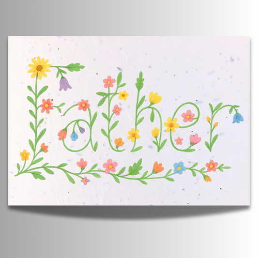 Large Plantable Seed Card – Floral Father [Blank inside]