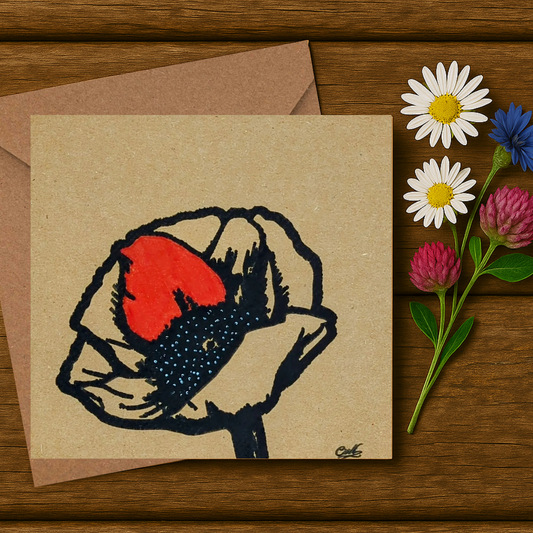 Fine liner Drawn Flower Greeting Card