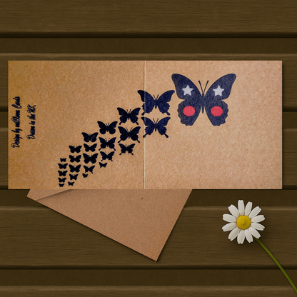 Fineliner Drawn - Flutterbys Greeting Card