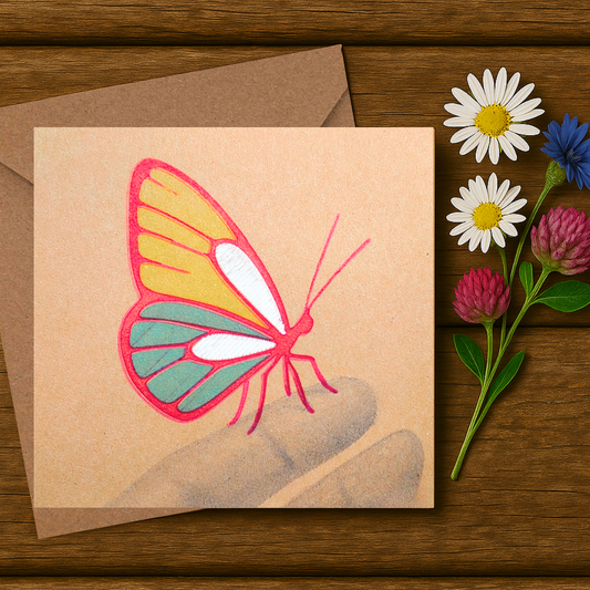 Pencil/Fineliner Illustrated - Nature's Touch Card - Butterfly