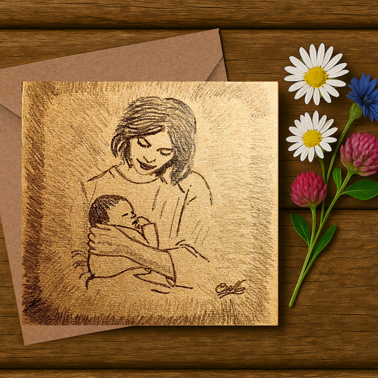 Pencil Illustrated Newborn Card
