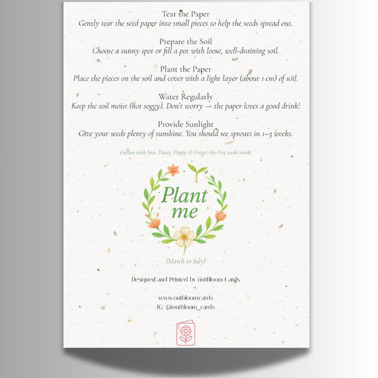Plantable Seed Card – Illustrated Poppy [Blank inside]