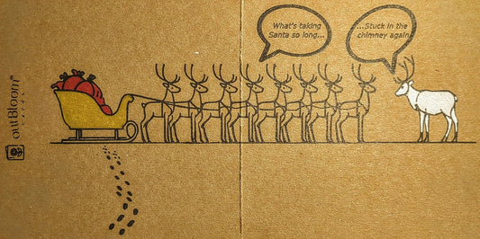Fineliner Drawn - Santa's Sleigh Greeting Card