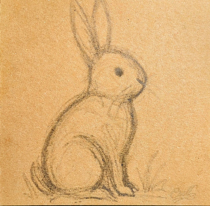 Pencil Drawn Easter Bunny Card
