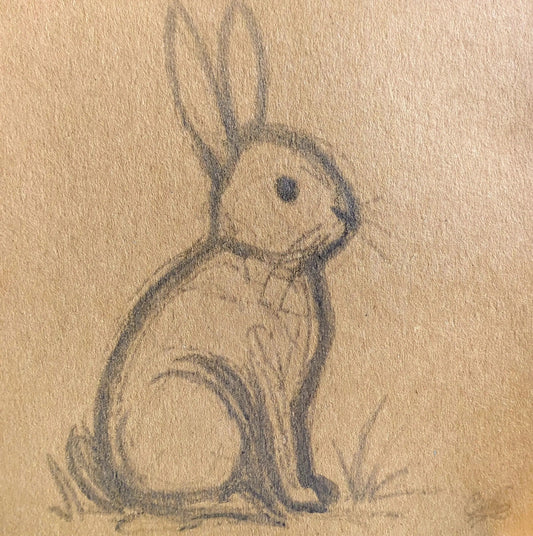 Pencil Drawn Easter Bunny Card