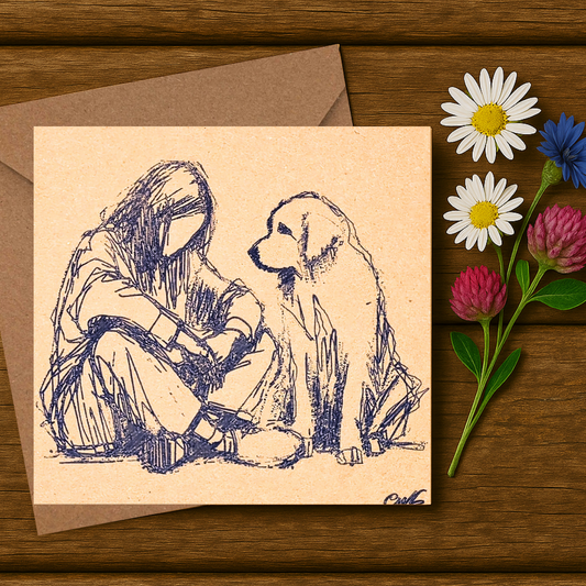 Blue Pen Drawn - When the World Forgets, You Remember Card