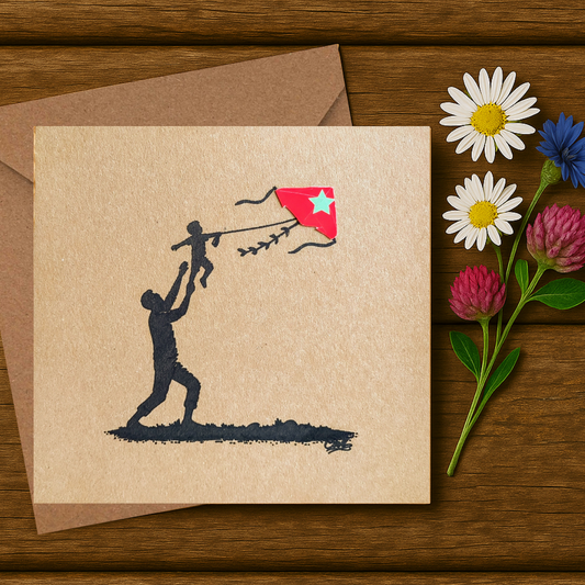 Fineliner Illustrated - Who's Flying Whom Kite Card