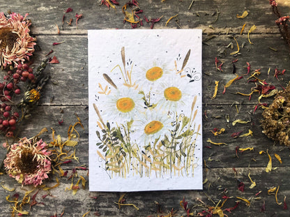 Plantable Seed Paper Birthday Card, Floral Note Cards