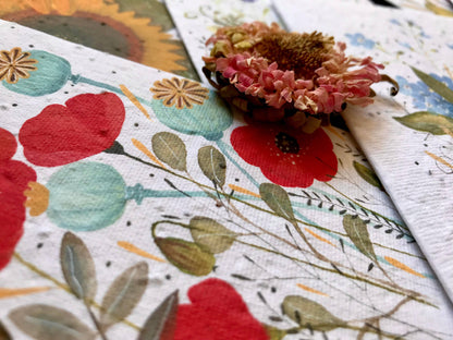 Plantable Seed Paper Birthday Card, Floral Note Cards