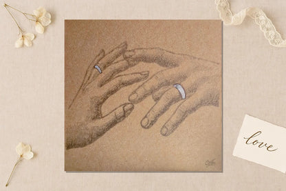 Pencil Drawn Lines of Connection Card